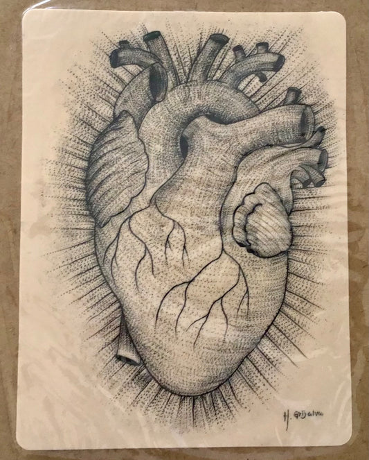 corazón radiante de tinta