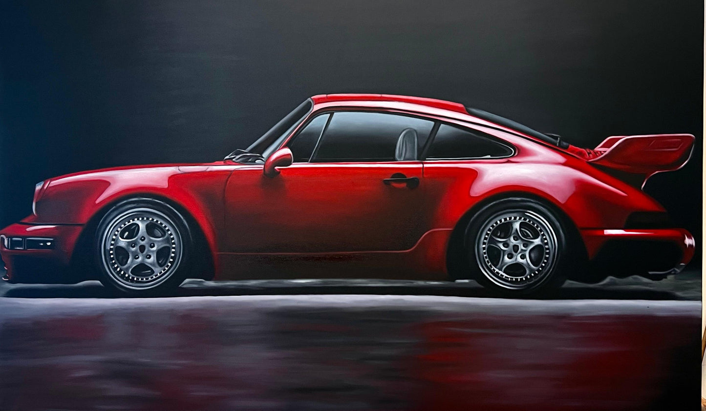 Porsche 911 Rojo con reflejo