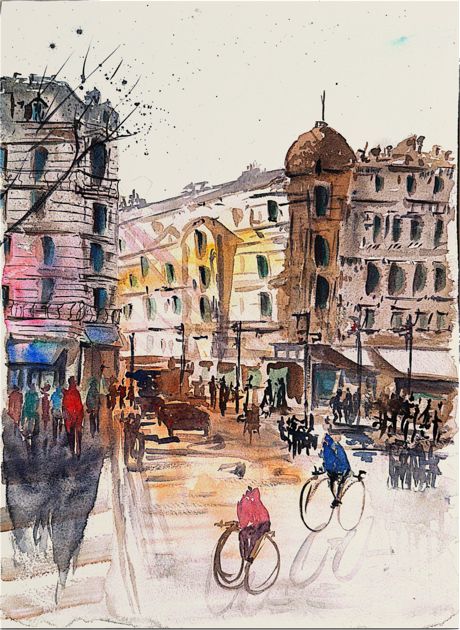 Obra de arte original - Un dia en la ciudad