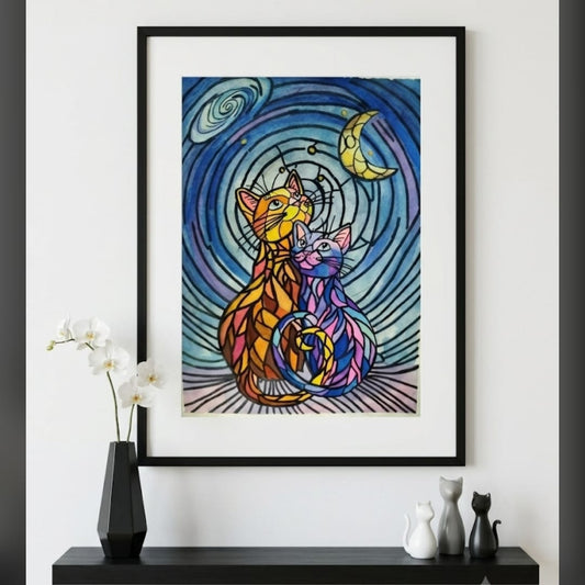 Obra de arte original- Love cats