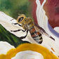 Cuadro al óleo-Lirio y Abeja