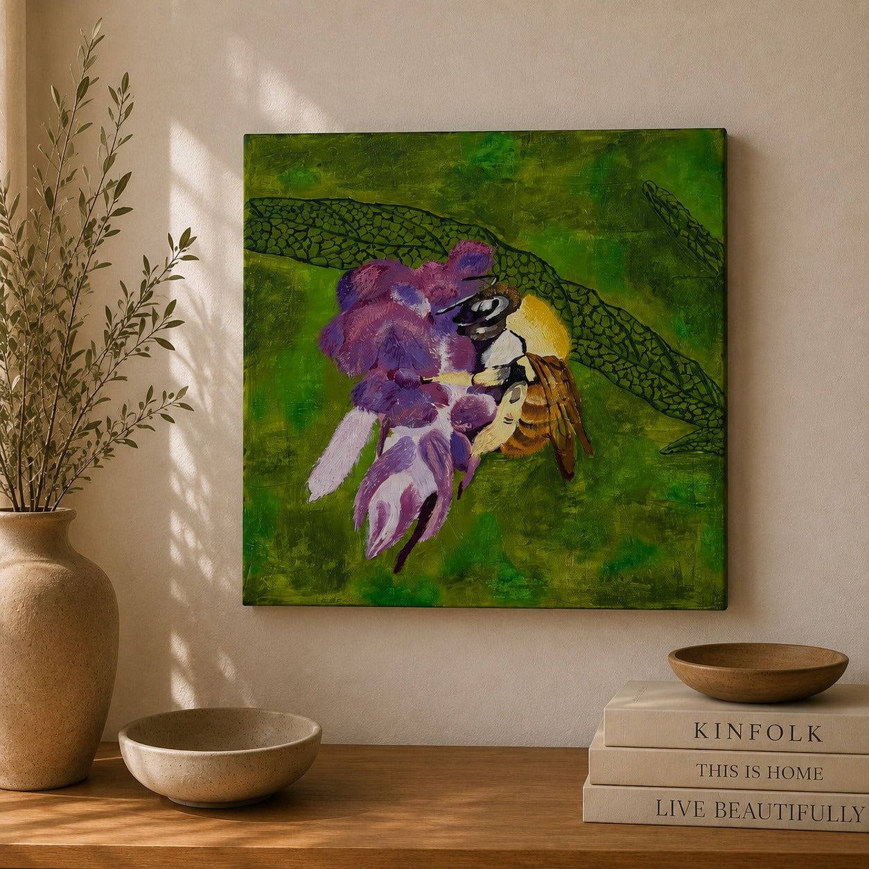 Cuadro al Óleo - Abeja solitaria