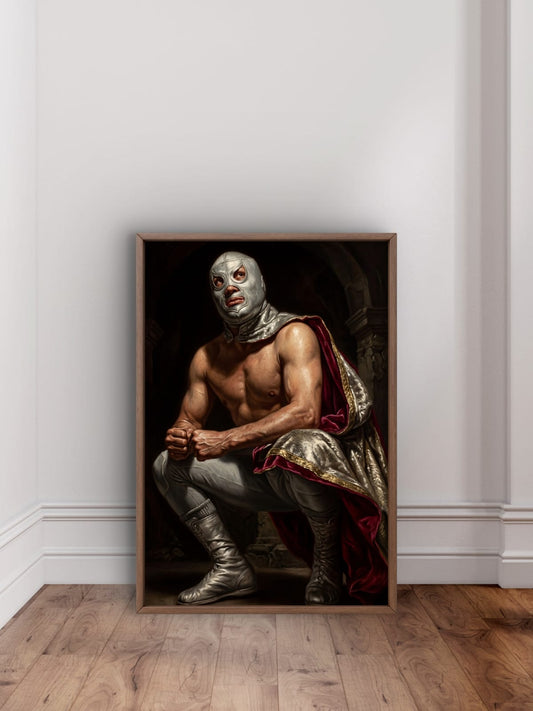 Obra de arte original - El Santo, el enmascarado de plata.