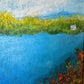 Paisaje con lago azul