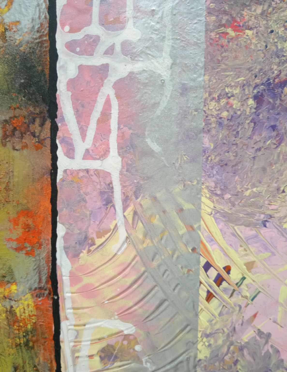 Políptico de diseño contemporáneo y texturas mixtas en formato alargado - Cuadro Abstracto - La Balconada