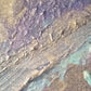 Obra texturizada de formato cuadrado en tonos violetas y azules con soporte metálico - Cuadro abstracto - Profundo