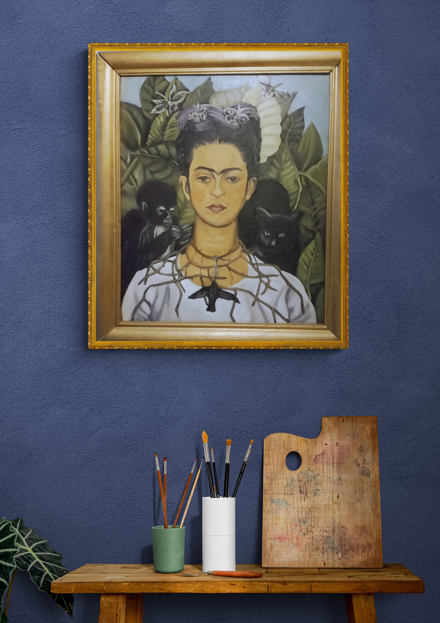 "Estudio de Frida con Mono y Colibrí"