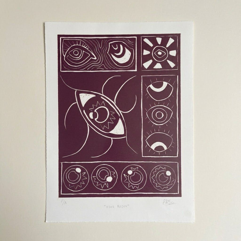 linograbado  Ojos rojos