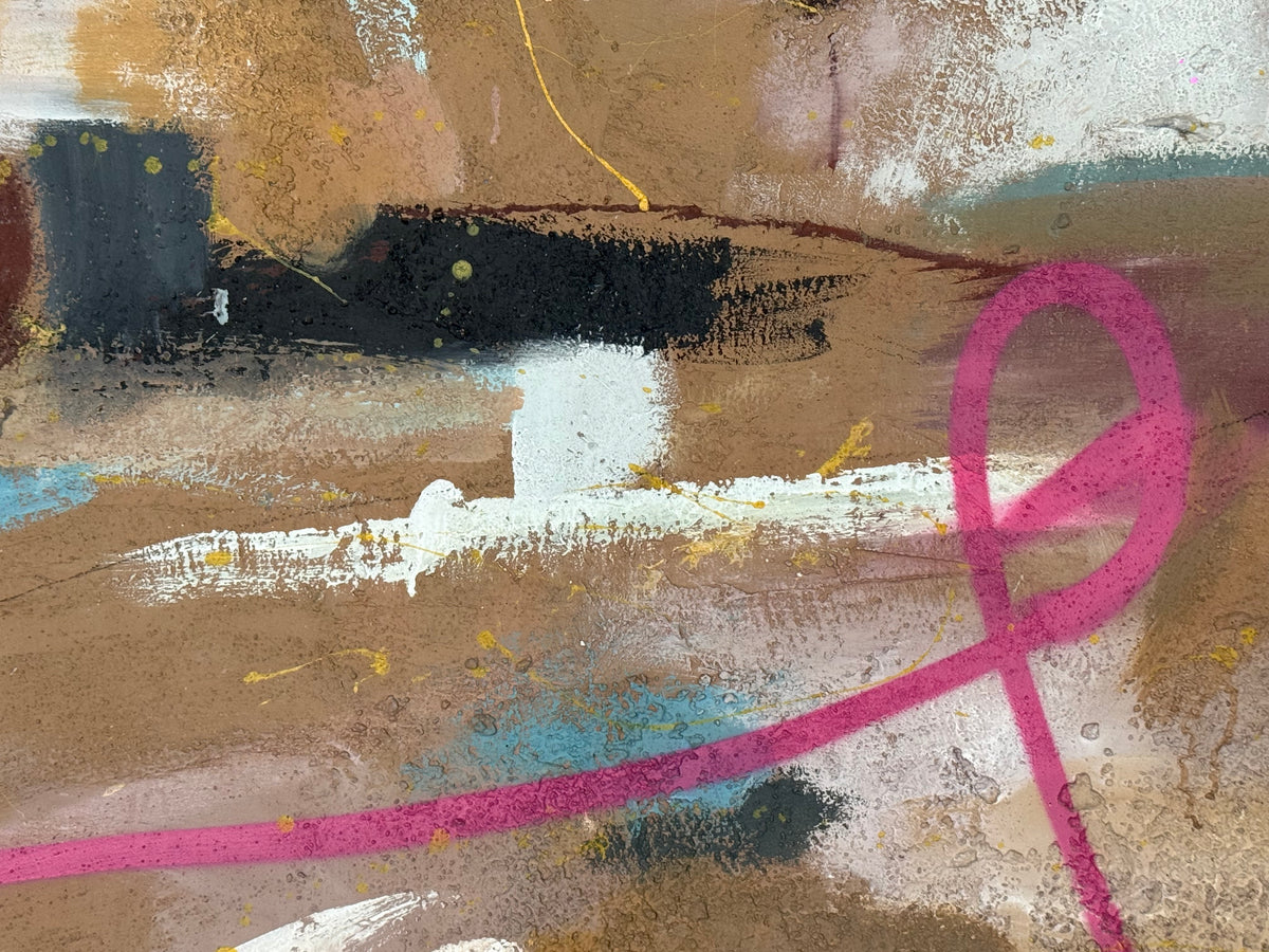 “ Paisaje abstracto de tierra con aerosol rosa “