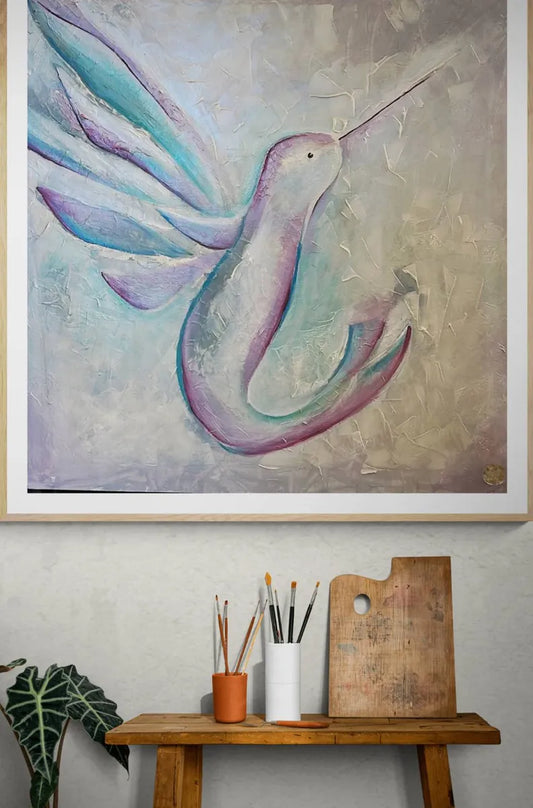 Colibrí en Pastel