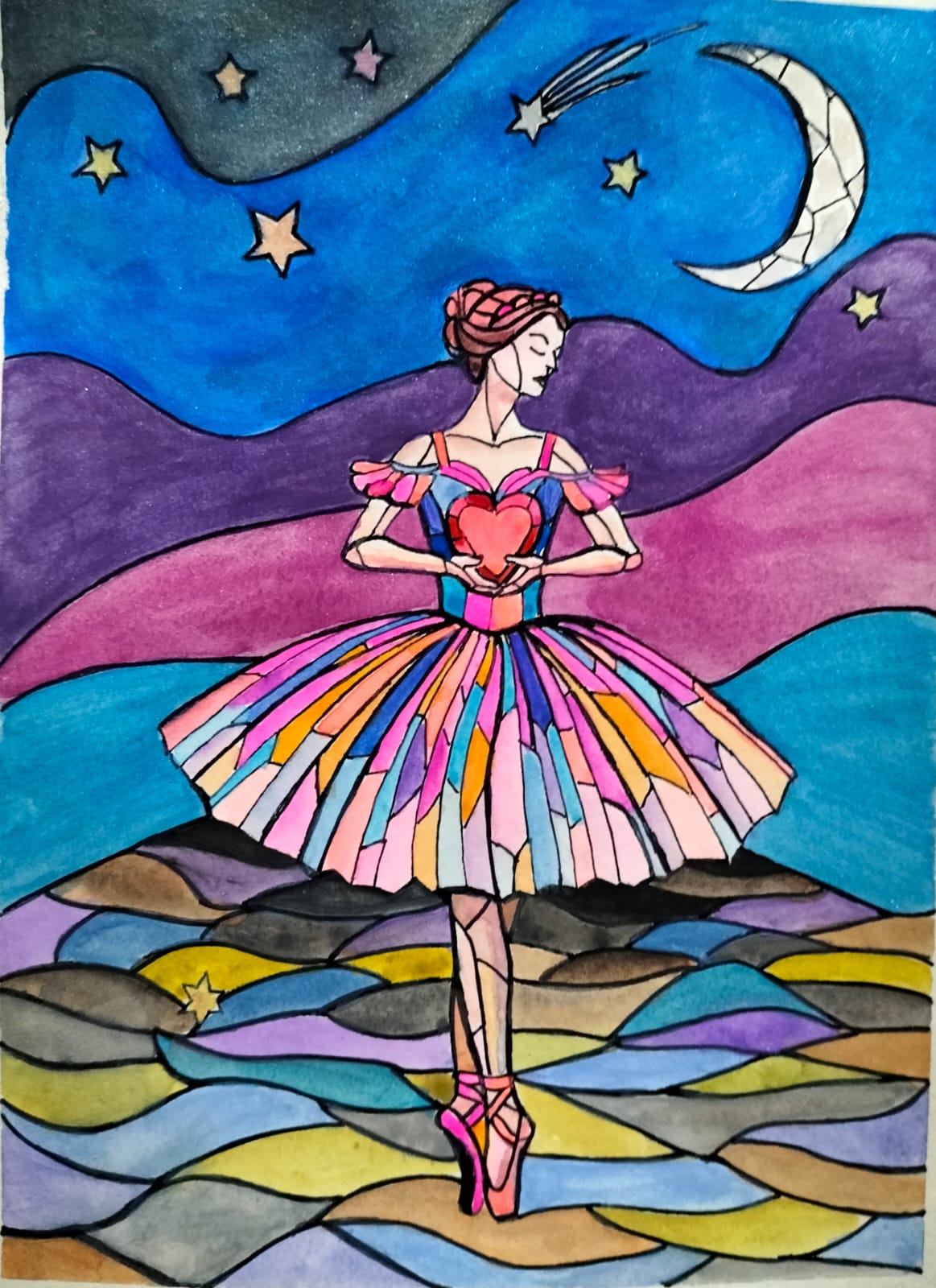 Obra de arte original - Con el corazòn en las manos