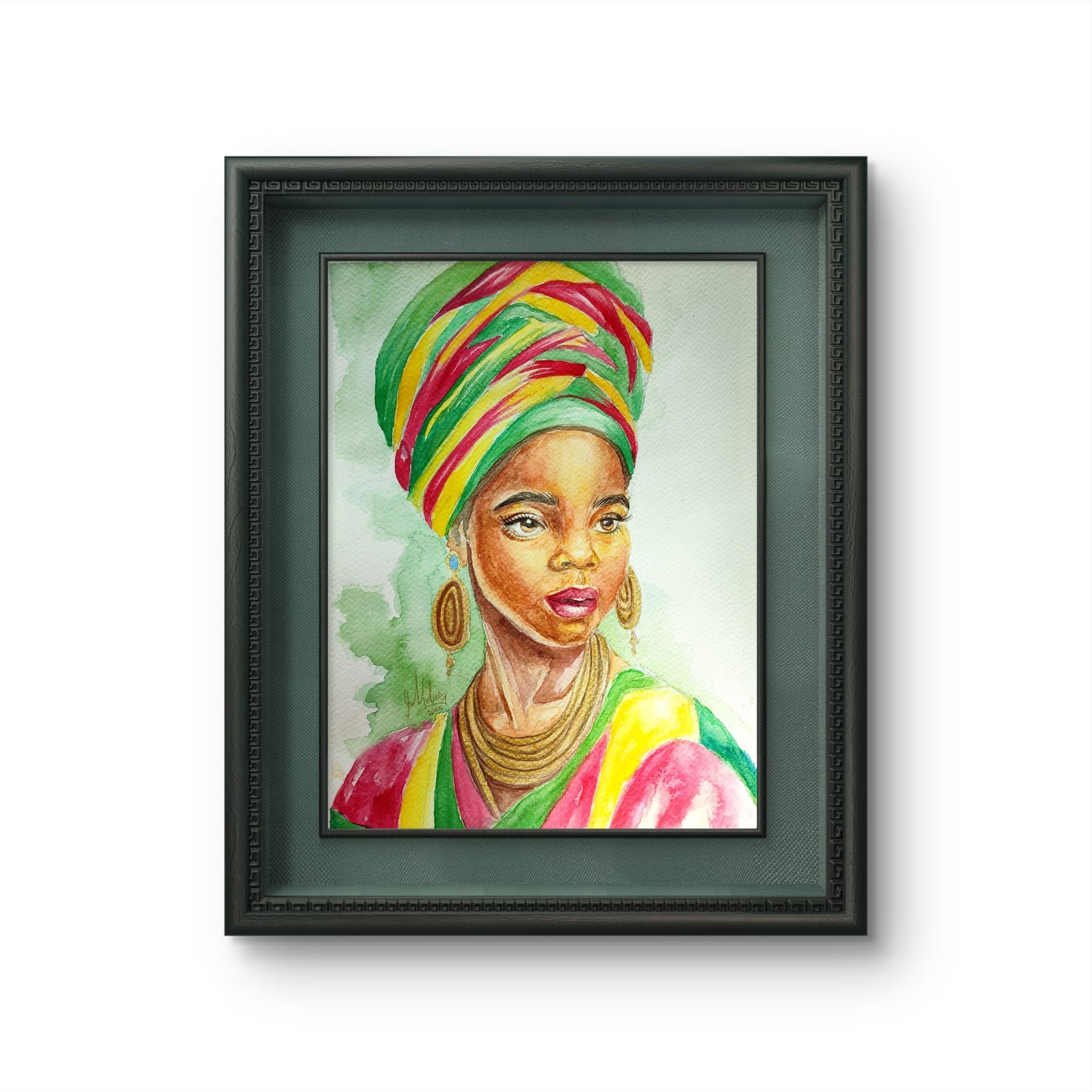 Acuarela - "Mamá Afrika" - Obra original