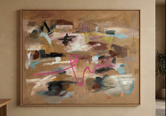 “ Paisaje abstracto de tierra con aerosol rosa “