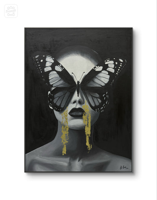 Tears behind a butterfly