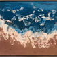 Eilat Arte p/sala Eilat: cuadro marino abstracto de olas con texturas realistas en tonos azules y arena