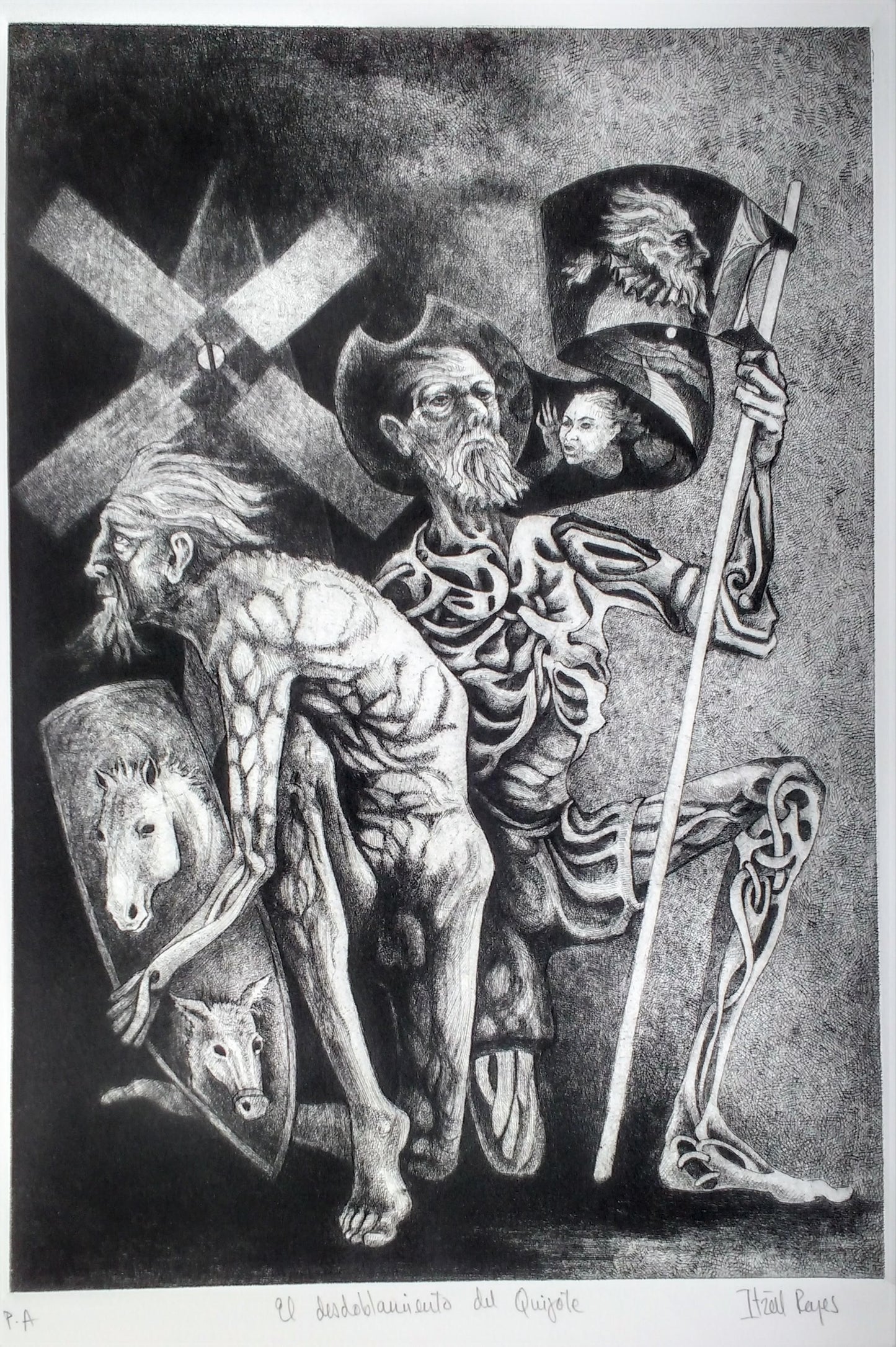 Obra de arte original - El desdoblamiento del Quijote