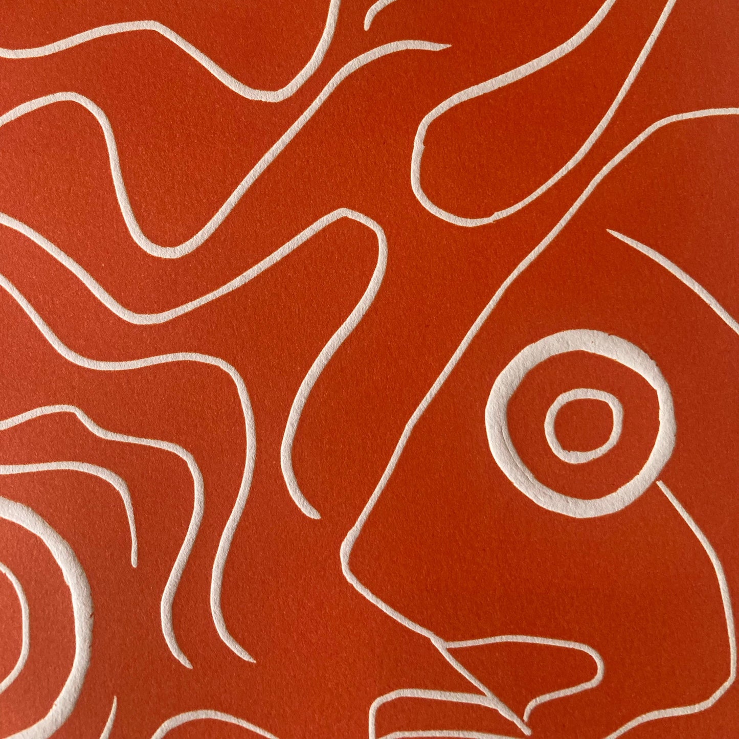 Linograbado - Ahogada en las miradas