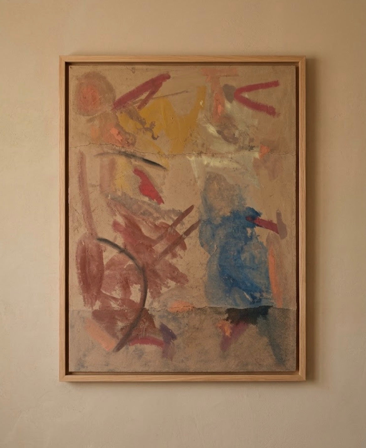 “ Paisaje abstracto con figura en azul “