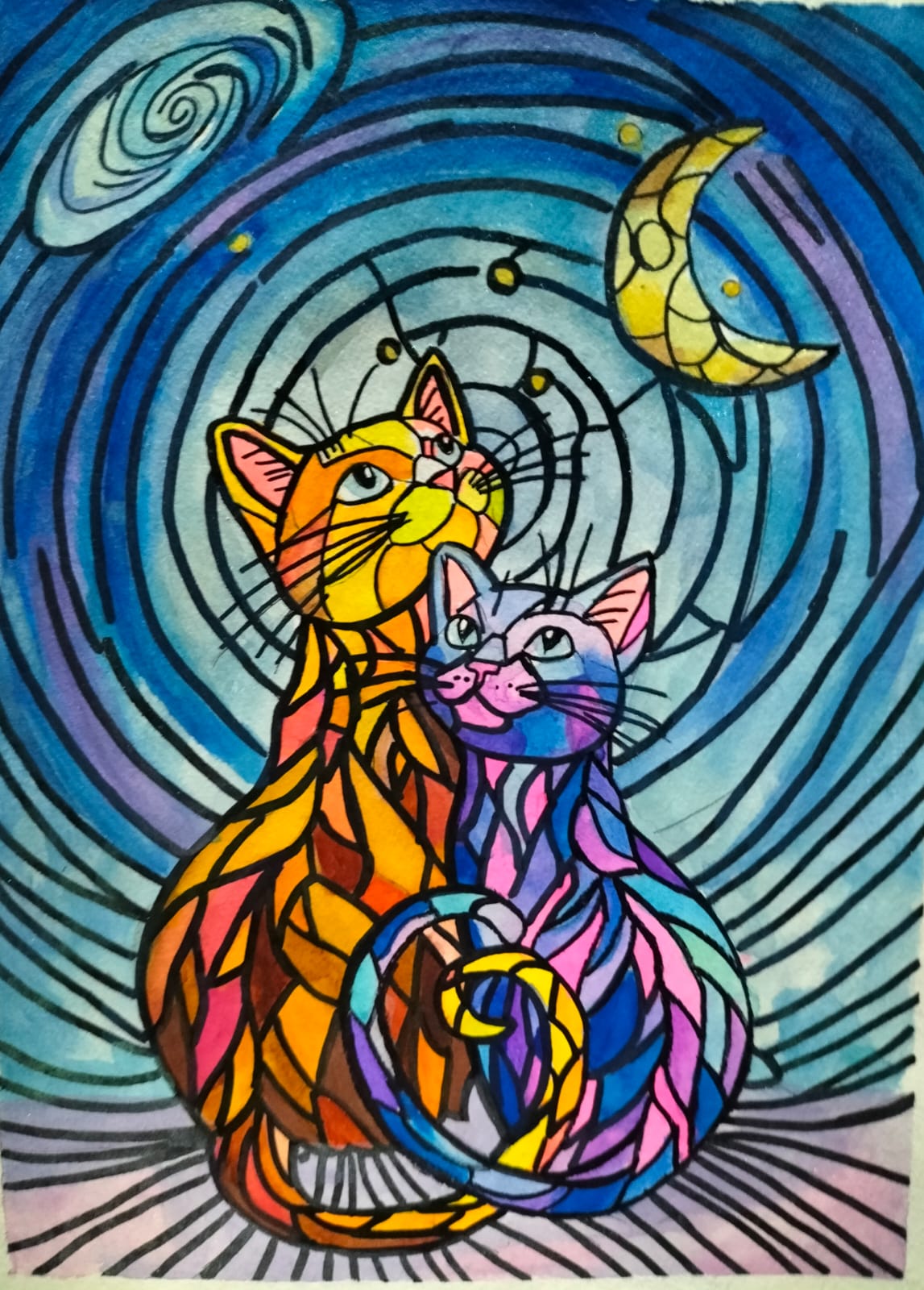 Obra de arte original- Love cats
