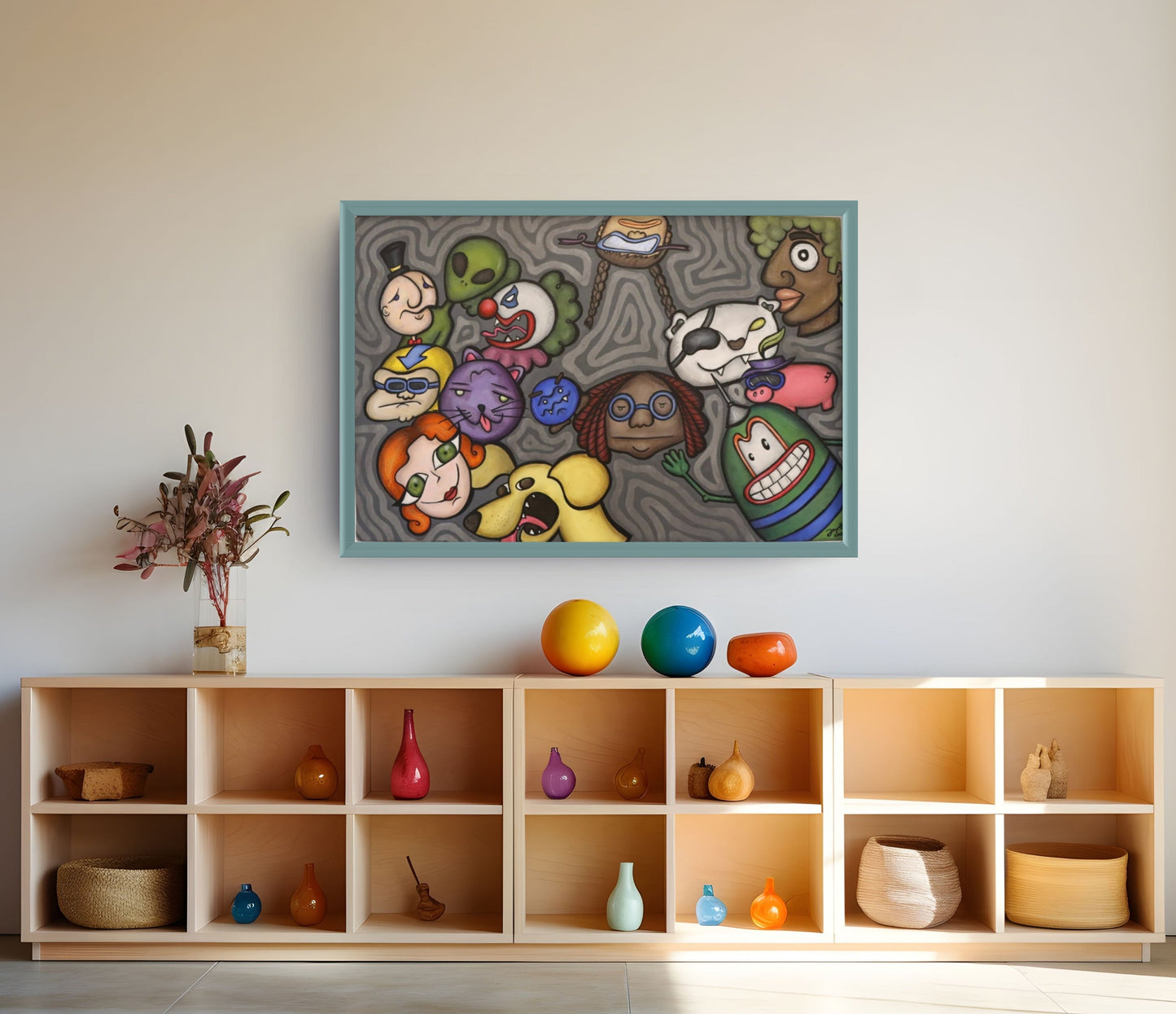 El vecindario - Cuadro decorativo infantil