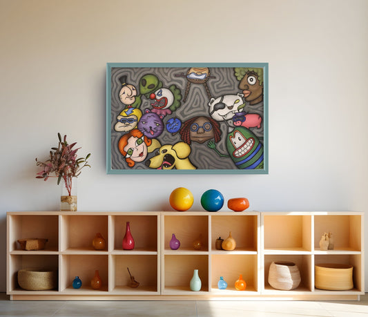 El vecindario - Cuadro decorativo infantil