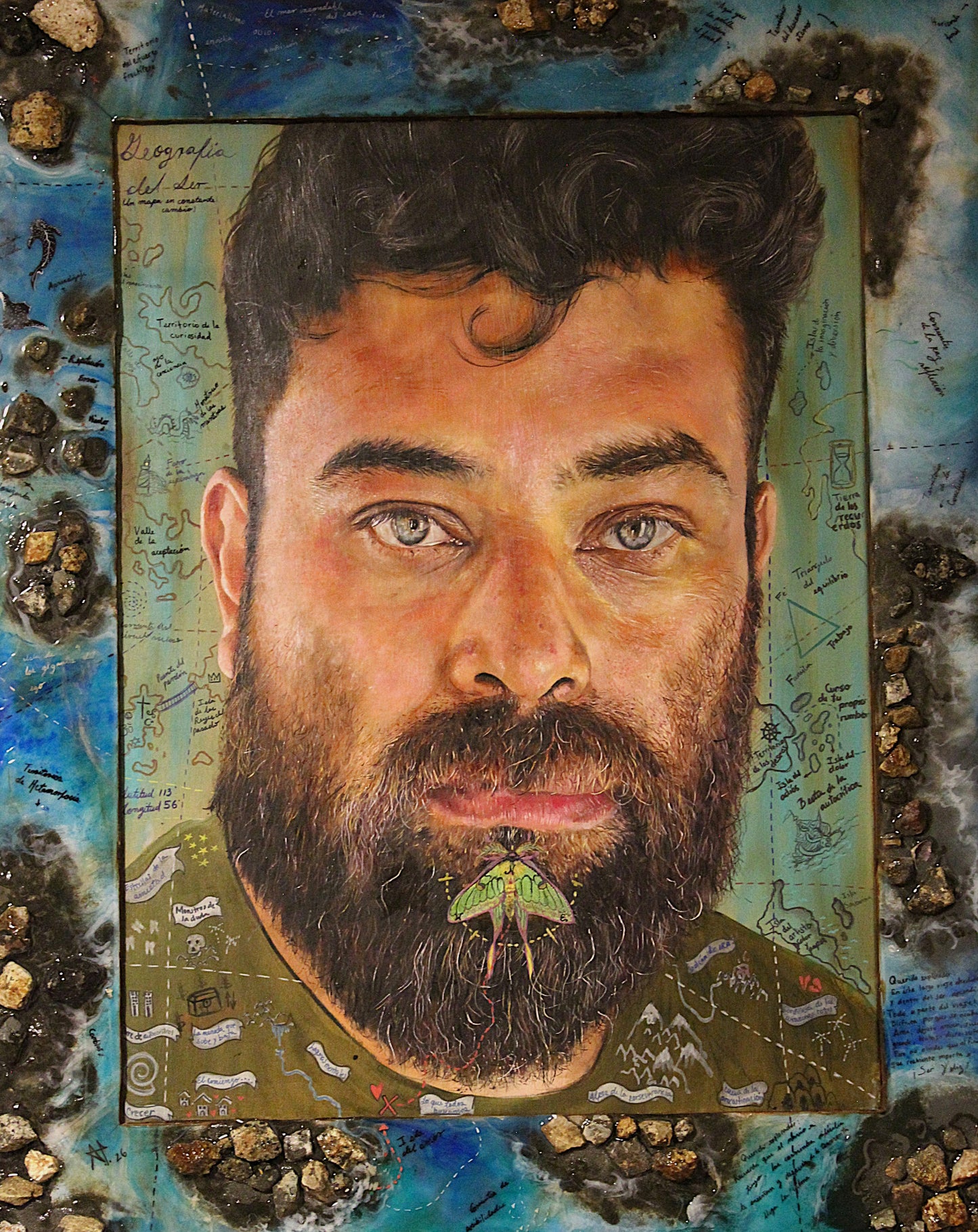 Obra de arte original-Geografía del Ser (Un Mapa en Constante Cambio)