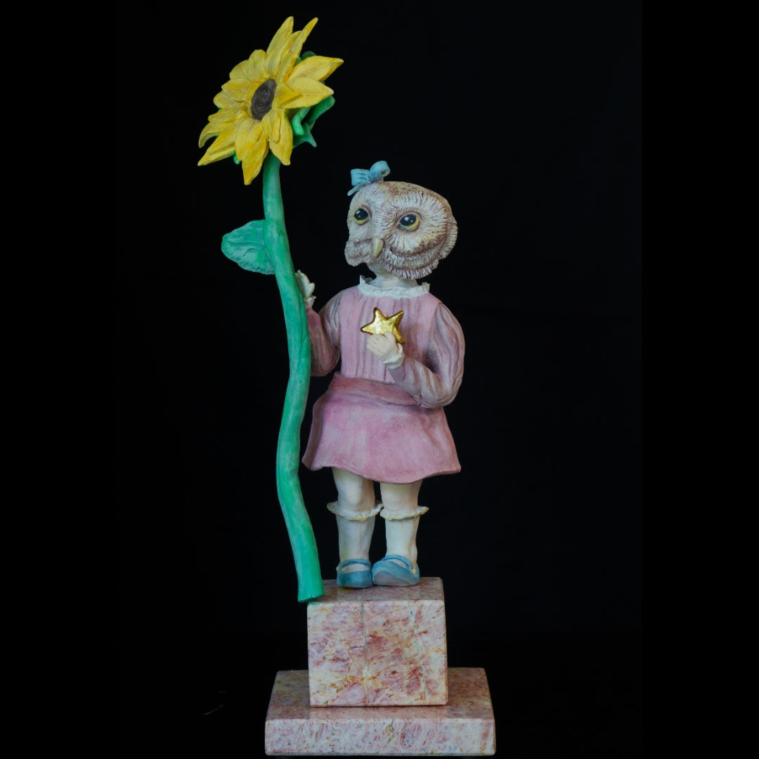 Escultura Cerámica - Niña Lechuza