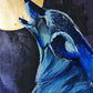 Lobo y luna de oro
