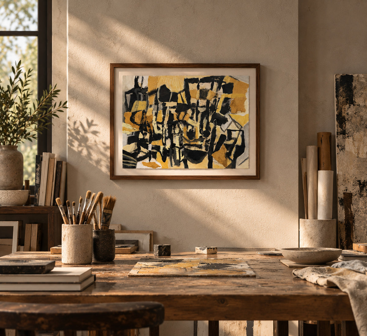Arte abstracto - Estratos. Serie Cartografías Fragmentadas