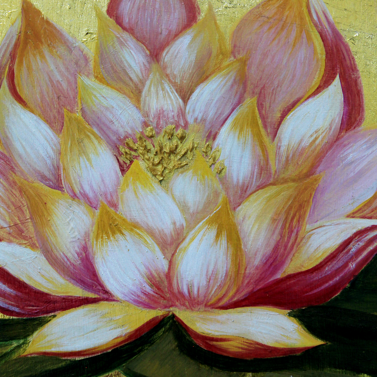 Arte moderno - Loto sobre oro - óleo