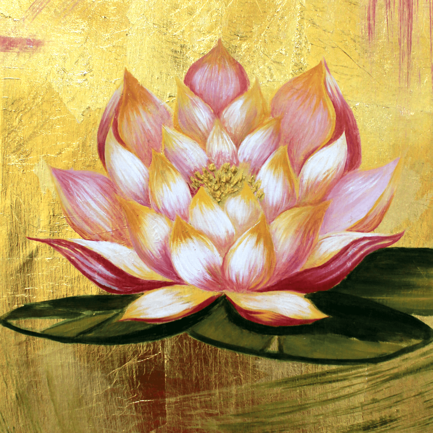 Arte moderno - Loto sobre oro - óleo