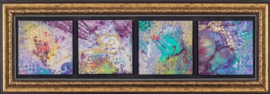 Políptico en madera natural, mixed media - Ronda