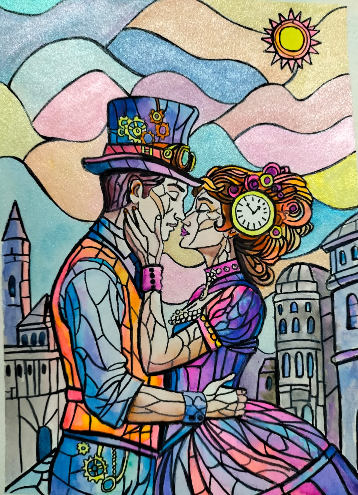 Obra de arte original -  amor steampunk