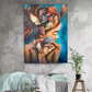Técnica: Mixta sobre lienzo
Medidas: 100 x 80 cm

En esta obra, el rostro sereno de una mujer se funde con peces de aletas vibrantes que evocan movimiento, libertad y conexión con el mundo acuático. Los contrastes de azules profundos y tonos cálidos crean una atmósfera onírica y poética, donde lo humano y lo natural se entrelazan en armonía.