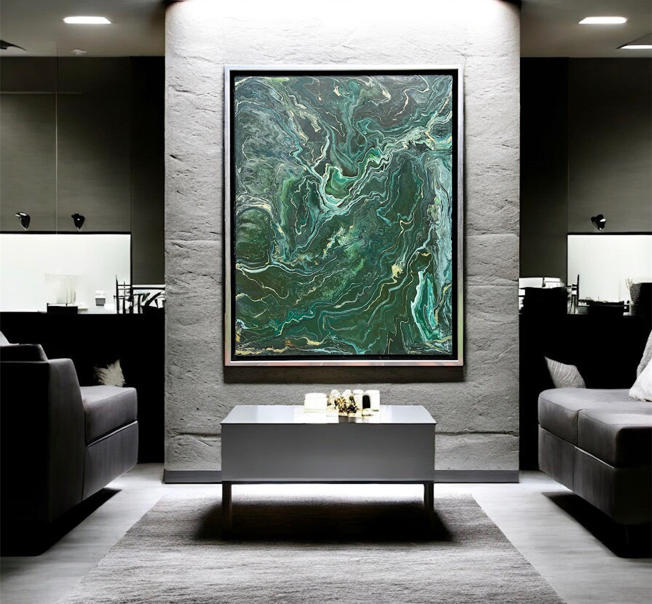 Cuadro abstracto - Esmeralda