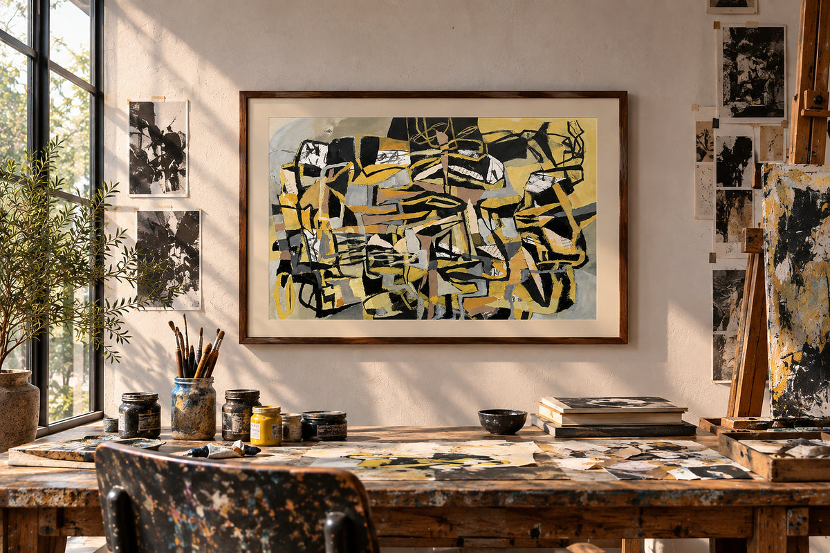 Arte abstracto - Vestigios. Serie Cartografías Fragmentadas.