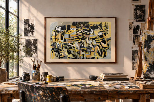 Arte abstracto - Vestigios. Serie Cartografías Fragmentadas.