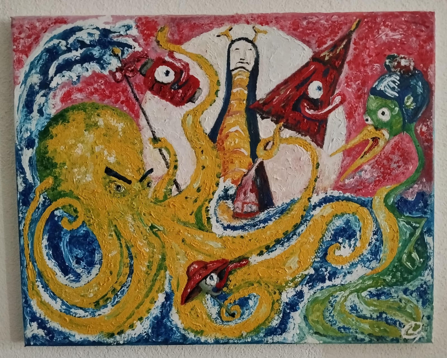 Obra de Arte Original - EL Pulpo Yokai