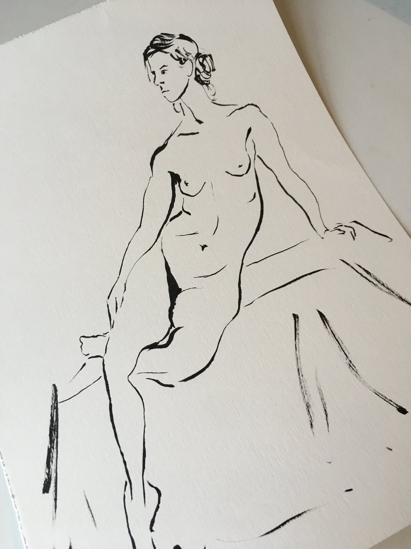Estudio de desnudo con tinta china IV