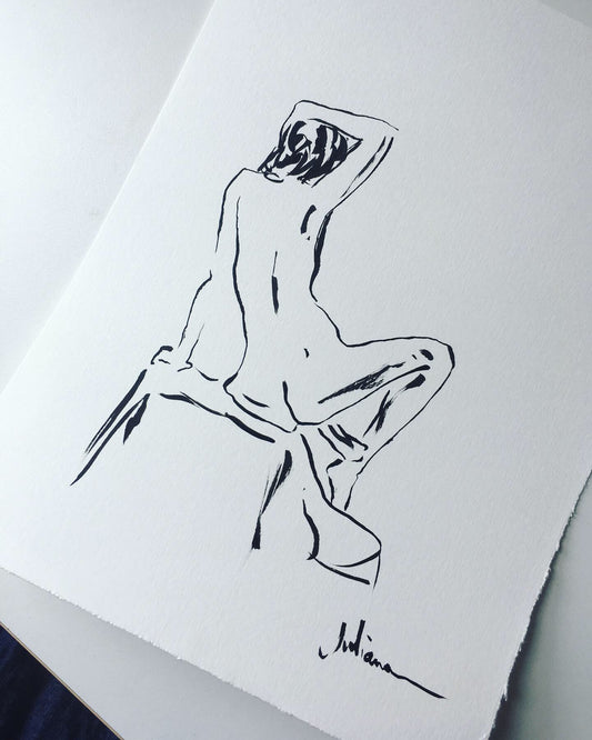 Estudio de desnudo con tinta china II
