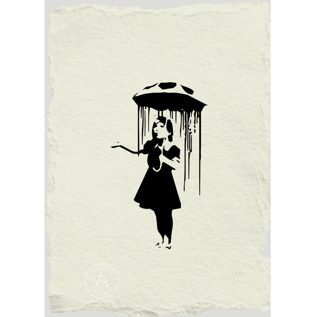 La chica con paraguas - Banksy