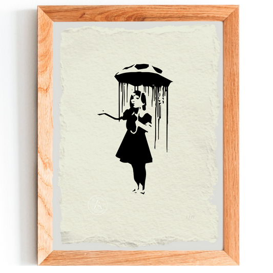 La chica con paraguas - Banksy