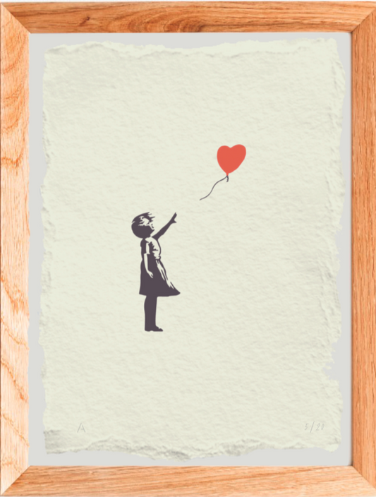 Grabado globo niña - Bansky