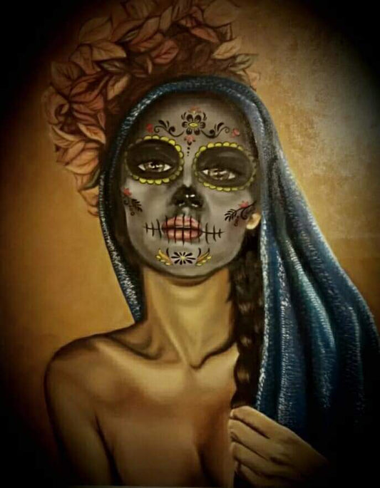 Catrina rebozo azul