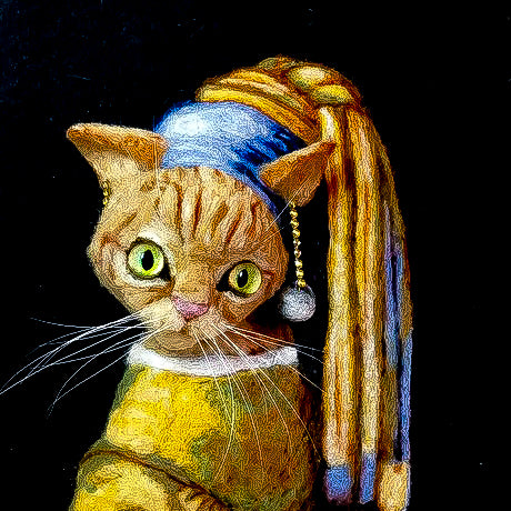Gata con arete de Perla.