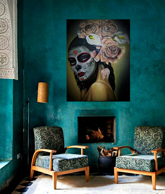 Catrina rosas y alcatraces