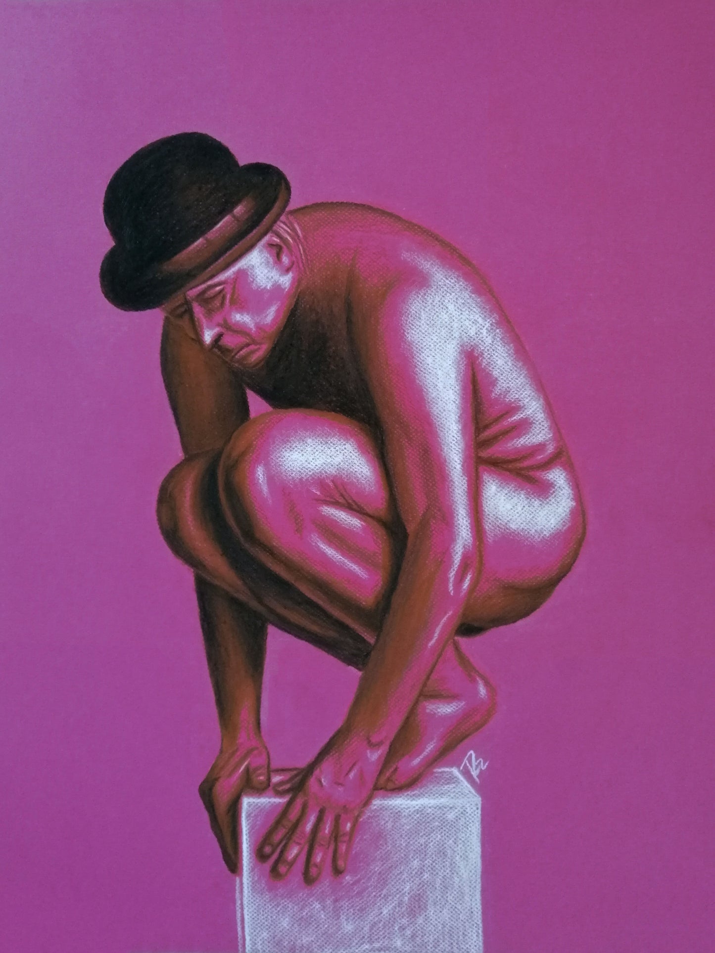 Desnudo de hombre en rosa
